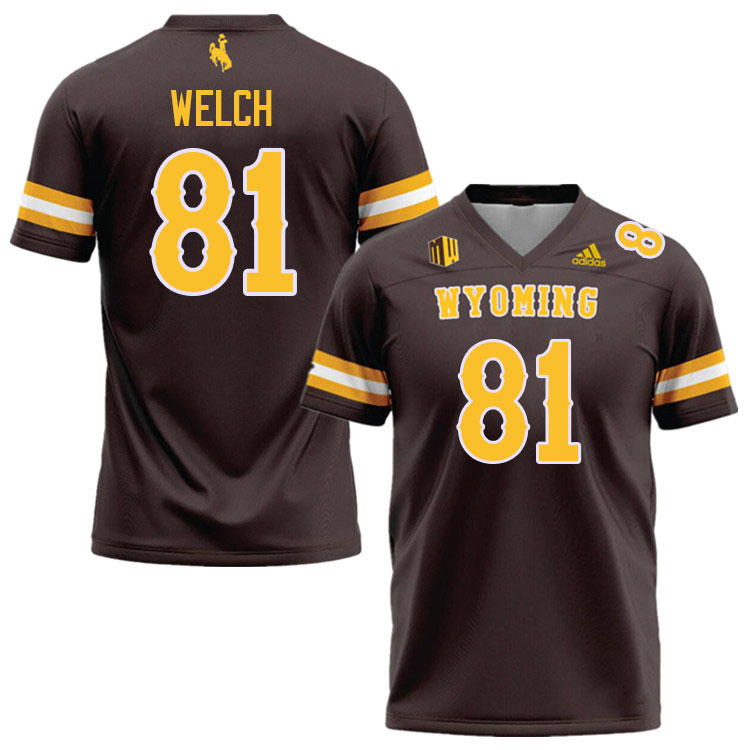 #81 Treyton Welch Wyoming Cowboys Jersey College Football Uniforms,Gears,Jerseys-Brown